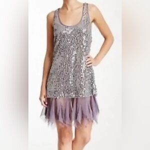 Free People Purple Sequin Slip Dress Size XS